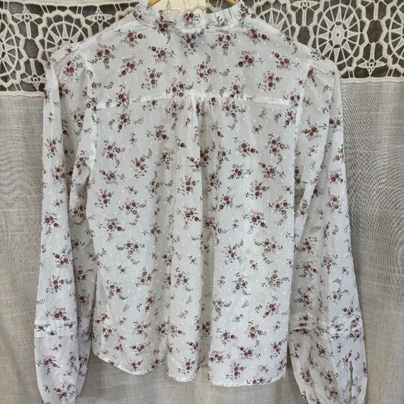 Tink And Posh Woman’s Long Bell Sleeve Ruffled Collar Floral Multicolor Blouse S - Picture 5 of 6